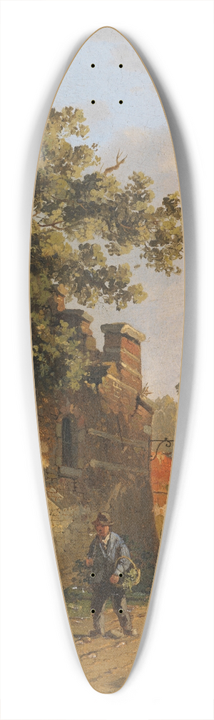 Adrianus Eversen - Figuren an einer Stadtmauer 39.3 inch art pintail longboard deck