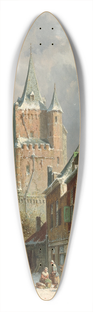 Adrianus Eversen - In the Voldersgracht in Delft 39.3 inch art pintail longboard deck