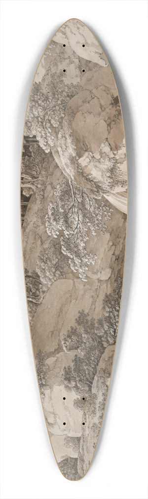Adrian Zingg - View of the Amselfall in Saxony 39.3 inch art pintail longboard deck