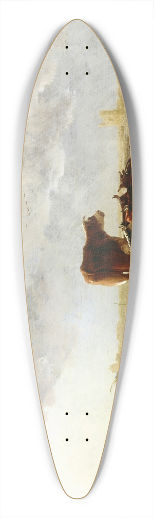 Aelbert Cuyp - Cattle near a River 39.3 inch art pintail longboard deck Aelbert Cuyp - Cattle near a River 39.3 inch art pintail longboard deck
