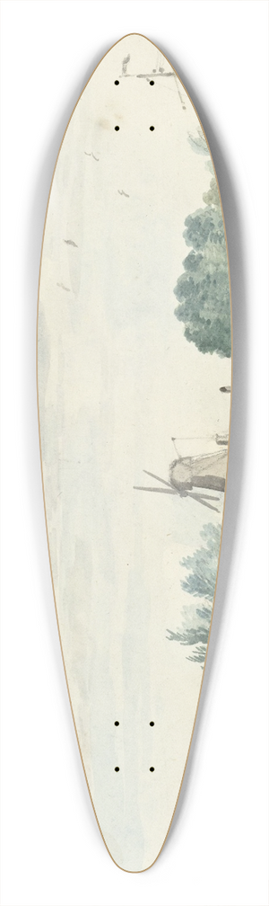 Aert Schouman - Gezicht op Dordrecht met de Rietdijkspoort en windmolens 39.3 inch art pintail longboard deck