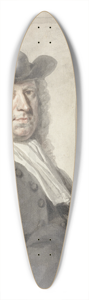 Aert Schouman - Portret van een man met een hoed en een grijze pruik, naar rechts, Aert Schouman (possibly), 1720  1792 39.3 inch art pintail longboard deck