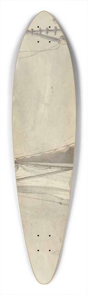 Aert Schouman - Zeilschepen op de rivier bij Dordrecht 39.3 inch art pintail longboard deck