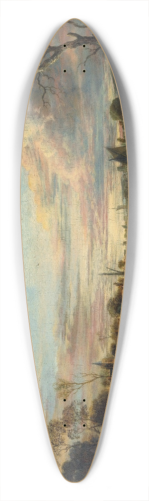 Aert van der Neer - Landscape at Sunset 39.3 inch art pintail longboard deck