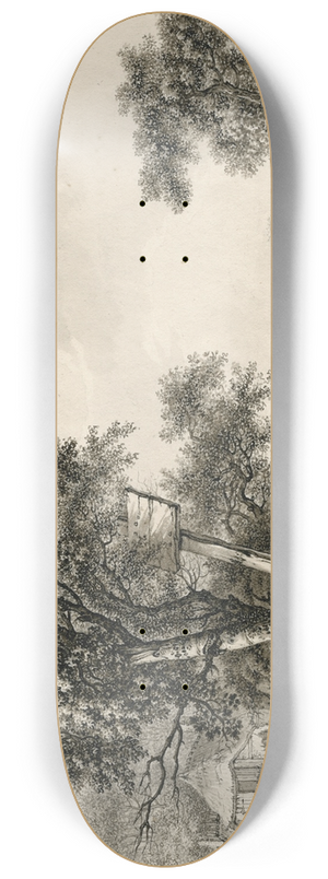 Barend Hendrik Thier - Landscape with covered waggon 8.25 inch art skate deck