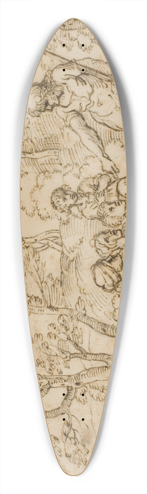 After Annibale Carracci - Saint John the Baptist Preaching 39.3 inch art pintail longboard deck