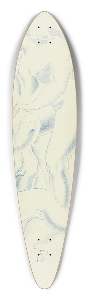 After Auguste Rodin - Nude 2 39.3 inch art pintail longboard deck
