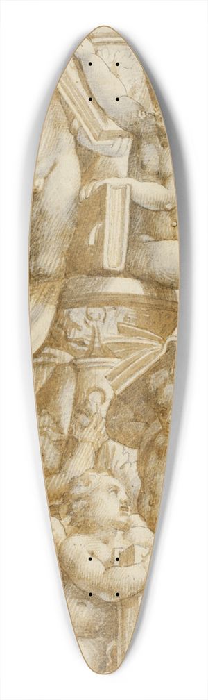 After Bernardino Gatti - Five Putti with Books 39.3 inch art pintail longboard deck