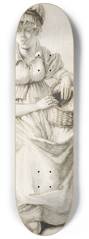Barend Hendrik Thier - Zittend meisje met mand 8.25 inch art skate deck