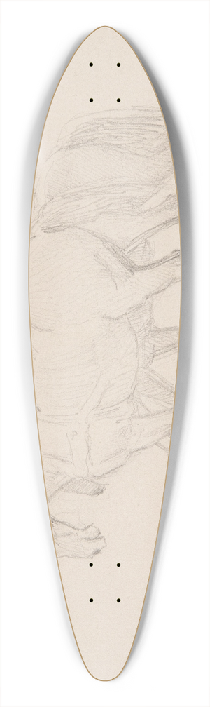 Agnes Lunn - To heste 39.3 inch art pintail longboard deck