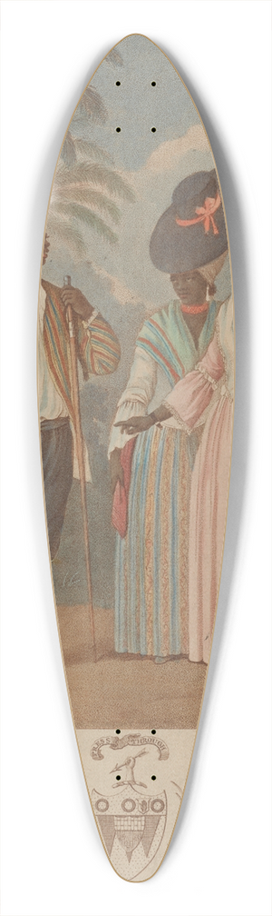 Agostino Brunias - Free Natives of Dominica 39.3 inch art pintail longboard deck