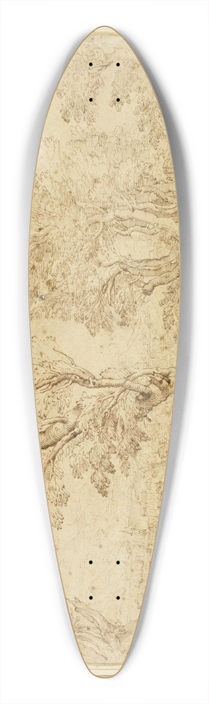 Agostino Carracci - Rest on the Flight into Egypt 39.3 inch art pintail longboard deck