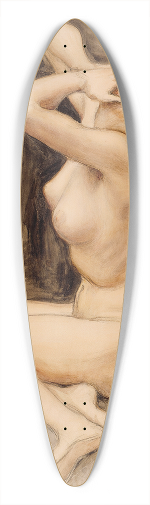 Akseli Gallen-Kallela - Despair, Study For The by The River Of Tuonela, Juslius Mausoleum 39.3 inch art pintail longboard deck