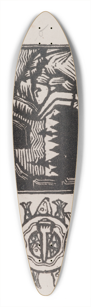 Akseli Gallen-Kallela - Koru-Kalevala, The Illustrated Kalevala, Poem IV 39.3 inch art pintail longboard deck