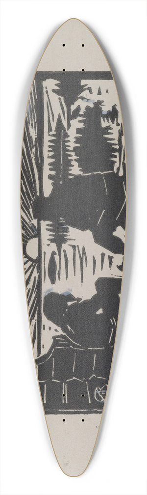 Akseli Gallen-Kallela - Koru-Kalevala, The Illustrated Kalevala, Poem L, sketch. 39.3 inch art pintail longboard deck