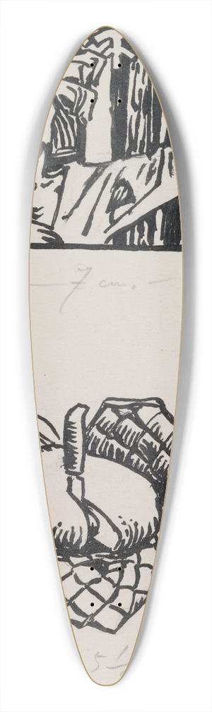 Akseli Gallen-Kallela - Koru-Kalevala, The Illustrated Kalevala; Poem XXXIII opening vignette, end vignette, not final version. 39.3 inch art pintail longboard deck