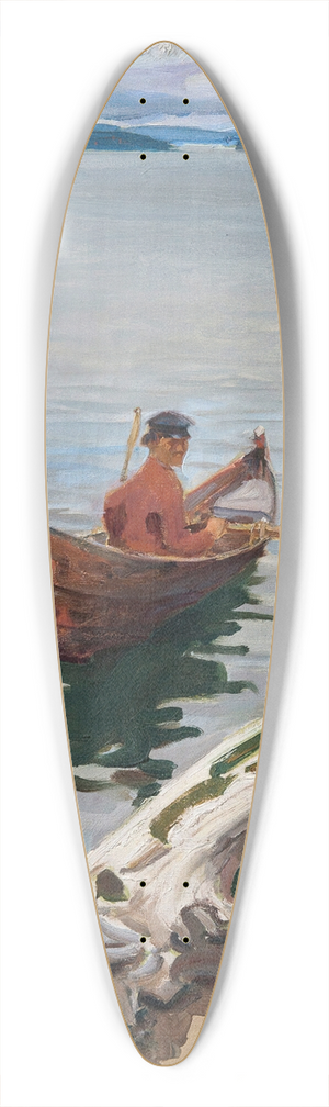 Akseli Gallen-Kallela - Rower on the lake 39.3 inch art pintail longboard deck