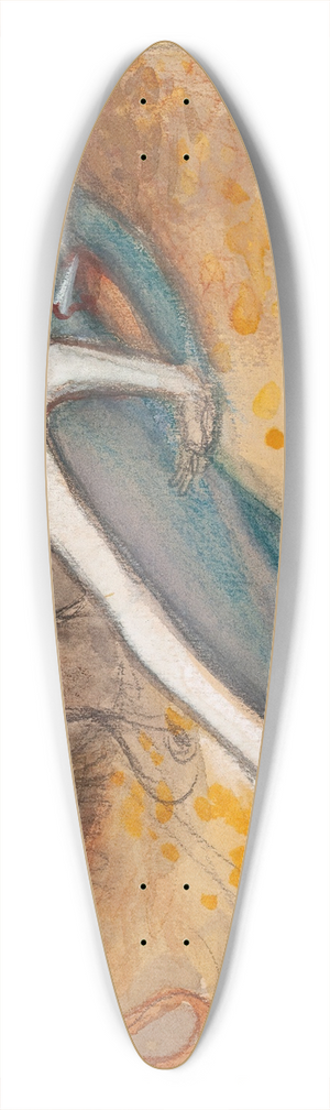 Akseli Gallen-Kallela - Sketch of the youngman and the pierced maid 39.3 inch art pintail longboard deck