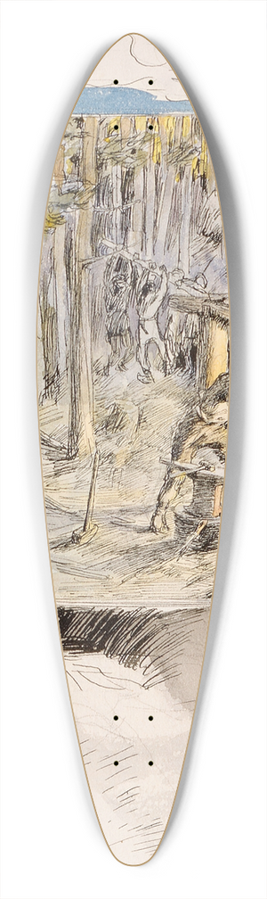 Akseli Gallen-Kallela - The Forging of the Sampo, illustration for the Kalevala 39.3 inch art pintail longboard deck