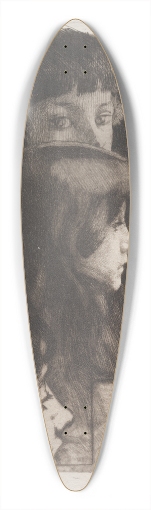 Albert Besnard - Study of Heads 39.3 inch art pintail longboard deck