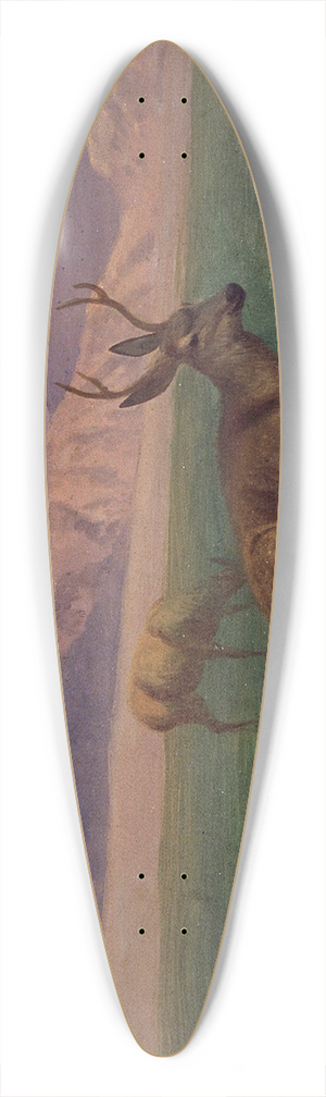 Albert Bierstadt - Deer 39.3 inch art pintail longboard deck