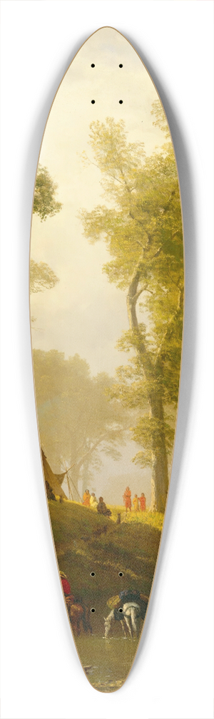 Albert Bierstadt - The Wolf River, Kansas 39.3 inch art pintail longboard deck