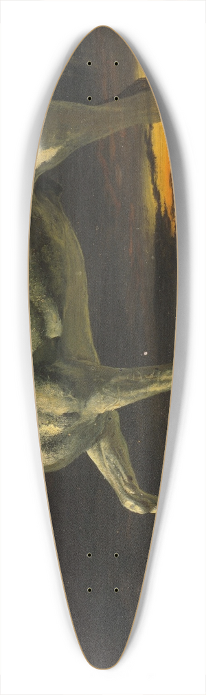 Albert Bierstadt - White Horse and Sunset 39.3 inch art pintail longboard deck