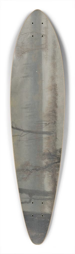 Albert Bierstadt - Winter Landscape 39.3 inch art pintail longboard deck