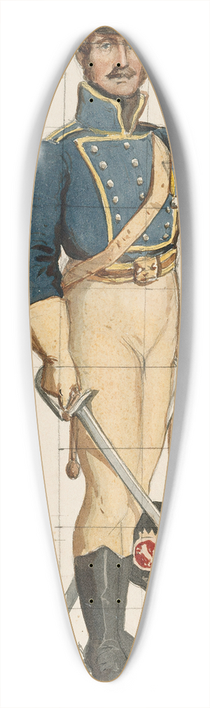 Albert Edelfelt - A soldier in a Finnish wartime uniform 39.3 inch art pintail longboard deck