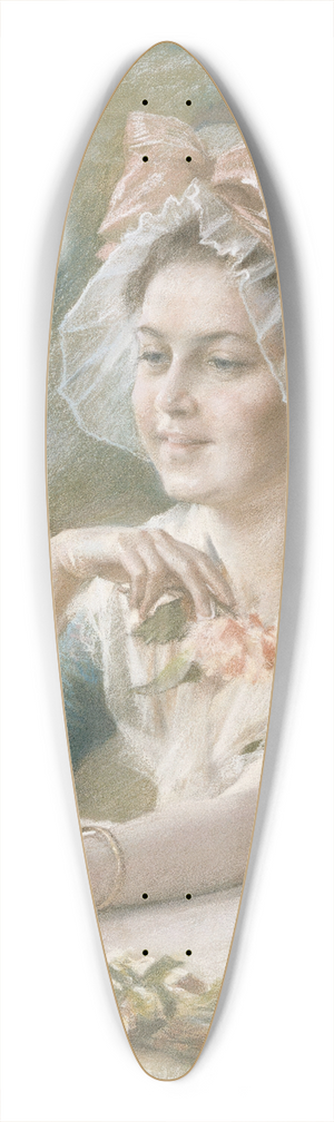 Albert Edelfelt - Flower Girl 39.3 inch art pintail longboard deck