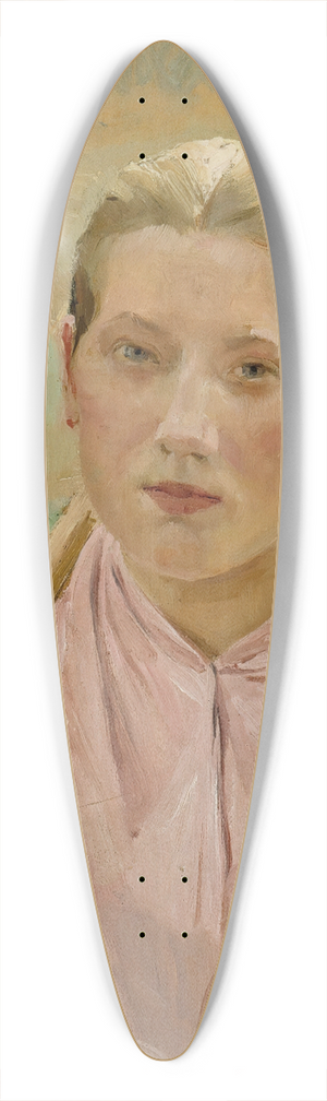 Albert Edelfelt - Girl With A Rake, Study For August 39.3 inch art pintail longboard deck