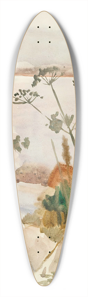 Albert Edelfelt - Seashore in the Moonlight 39.3 inch art pintail longboard deck