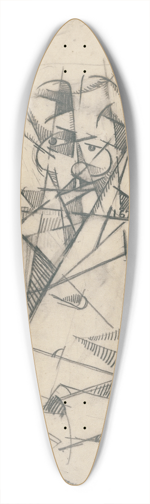 Albert Gleizes - Untitled [Cubist portrait of a seatedman] 39.3 inch art pintail longboard deck
