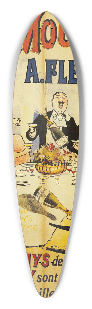 Albert Guillaume - Grands  Vins Mousseux A.Fleury 39.3 inch art pintail longboard deck