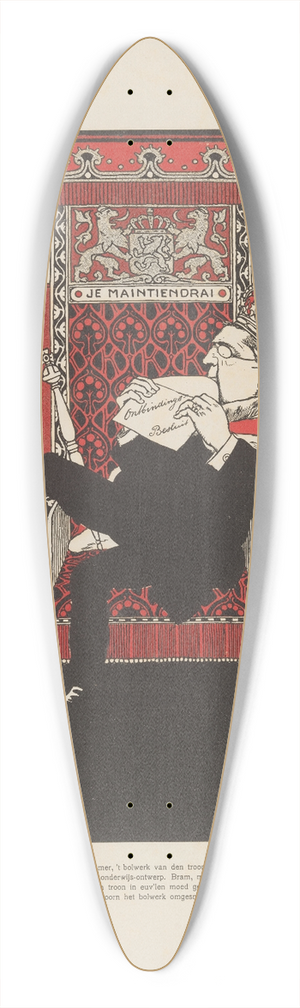Albert Hahn - Abraham Kuyper op de troon 39.3 inch art pintail longboard deck