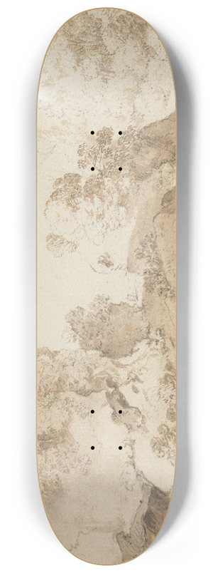 Bartholomeus Breenbergh - Landscape near Bracciano 8.25 inch art skate deck