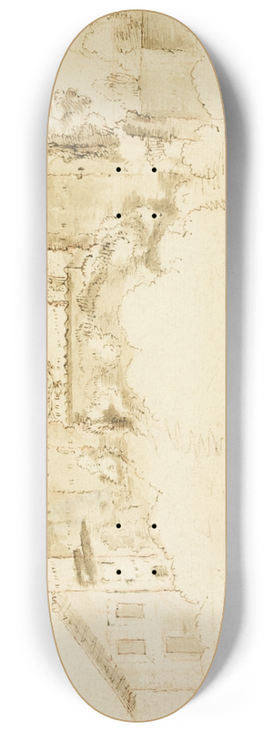 Bartholomeus Breenbergh - Roman Landscape 8.25 inch art skate deck