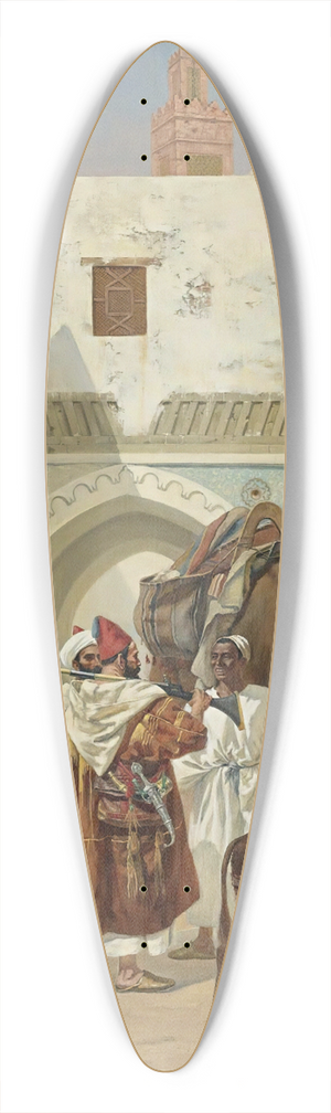 Albert Joseph Franke - A Gathering Outside The City Walls 39.3 inch art pintail longboard deck