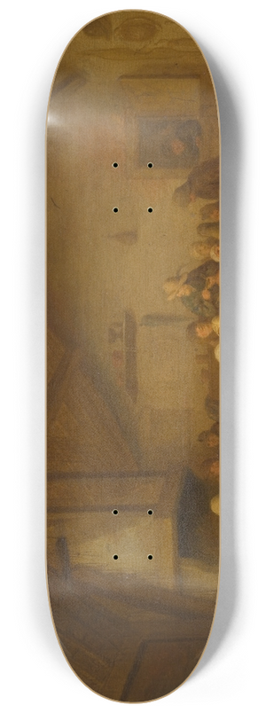 Bartholomeus Molenaer - Peasants in the Tavern 8.25 inch art skate deck