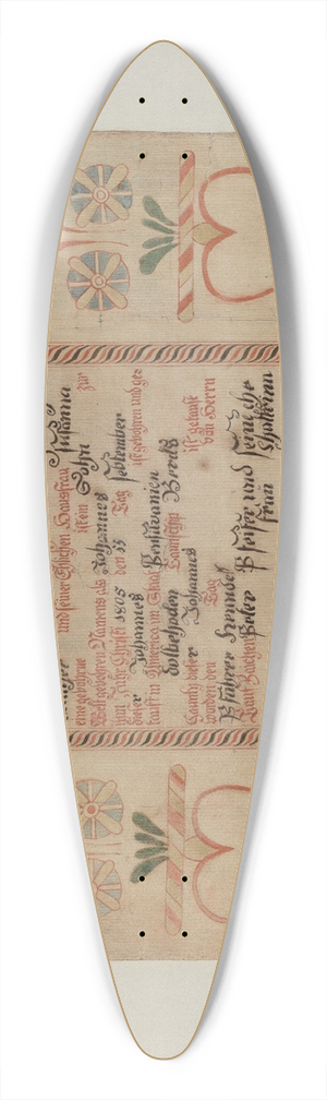 Albert Levone - Birth Certificate (taufschein) 39.3 inch art pintail longboard deck