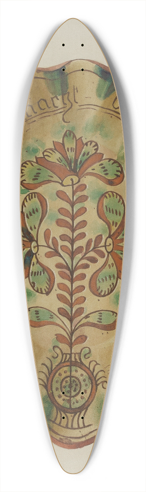Albert Levone - Pennsylvania German Dish 39.3 inch art pintail longboard deck
