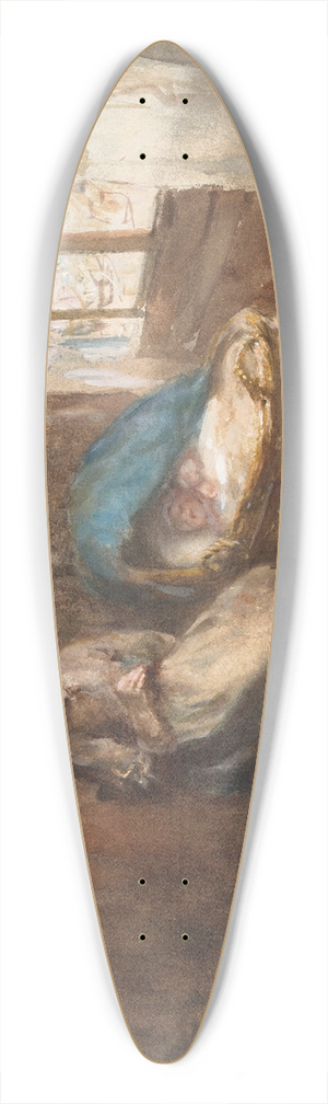 Albert Neuhuys - Interieur met een vrouw bij een wieg en een jongetje op de grond 39.3 inch art pintail longboard deck
