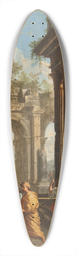 Alberto Carlieri - Classical Buildings with Columns II 39.3 inch art pintail longboard deck