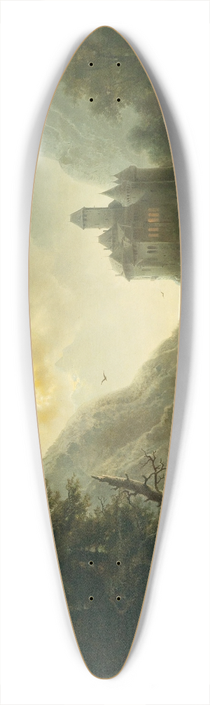Albert Rieger - Crossing In A Moonlit Night 39.3 inch art pintail longboard deck