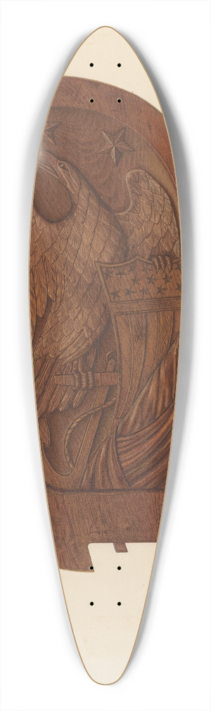 Albert Rudin - Ships Carving 39.3 inch art pintail longboard deck