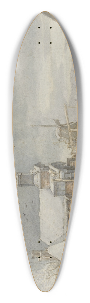 Albertus Brondgeest - Gezicht op de Haarlemmerpoort te Amsterdam 39.3 inch art pintail longboard deck Albertus Brondgeest - Gezicht op de Haarlemmerpoort te Amsterdam 39.3 inch art pintail longboard deck