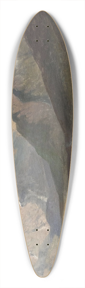Albert Zimmermann - Almhtten auf einer Ebene mit Gebirgskette 39.3 inch art pintail longboard deck
