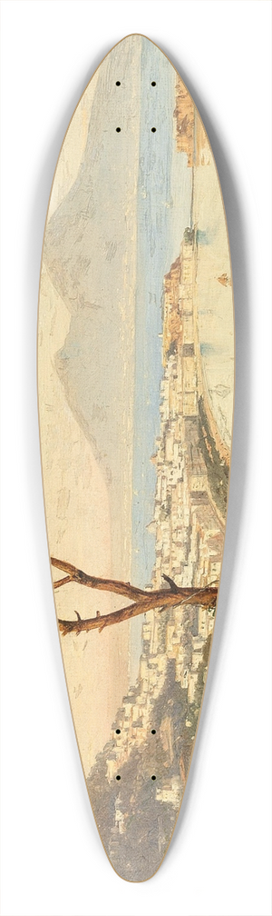 Albert Zimmermann - A View of the Bay of Naples 39.3 inch art pintail longboard deck