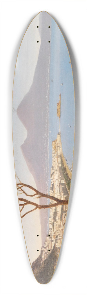 Albert Zimmermann - Blick vom Posillipo auf die weite Bucht von Neapel mit rauchendem Vesuv 39.3 inch art pintail longboard deck