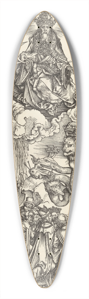 Albrecht Drer - The beast with two horns like a lamb, from The Apocalypse 39.3 inch art pintail longboard deck